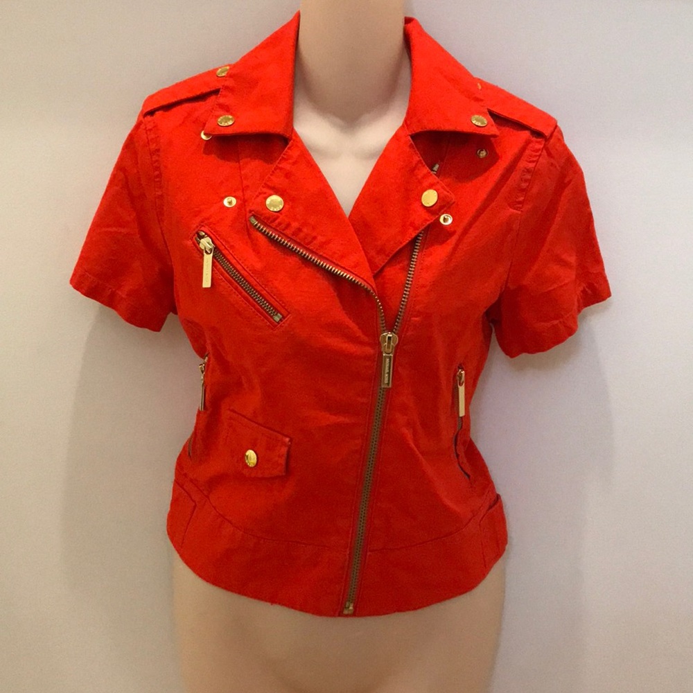 Michael Kors Orange Jacket Top